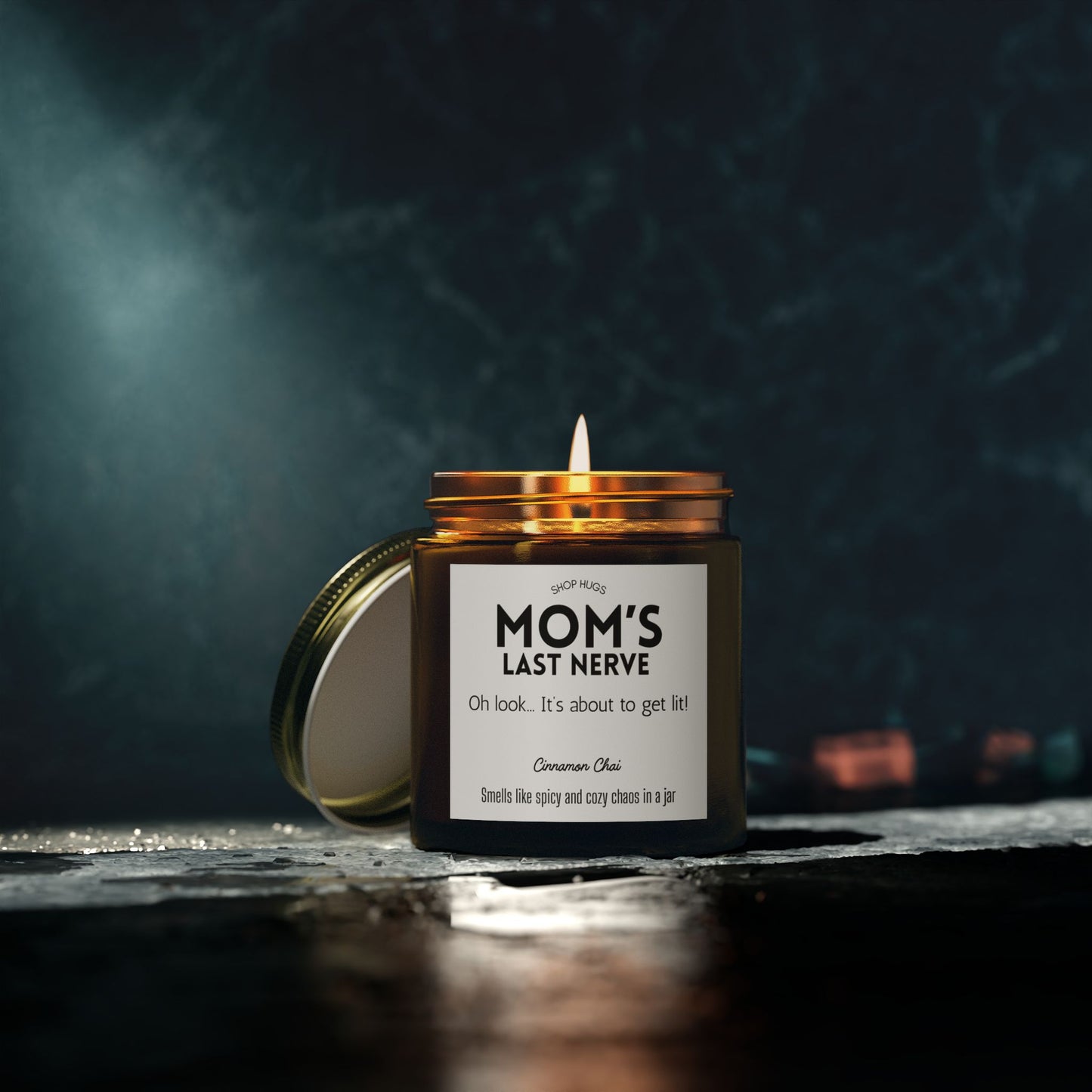 Mom's Last Nerve...Its About to Get Lit!- Cinnamon Chai Scented Candle - Best Gifts, Funny, Birthday, Mothers Day, Thanksgiving & Christmas Gifts (4oz, 9oz)